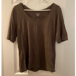 Christopher & banks olive 3/4 length sleeve shirt